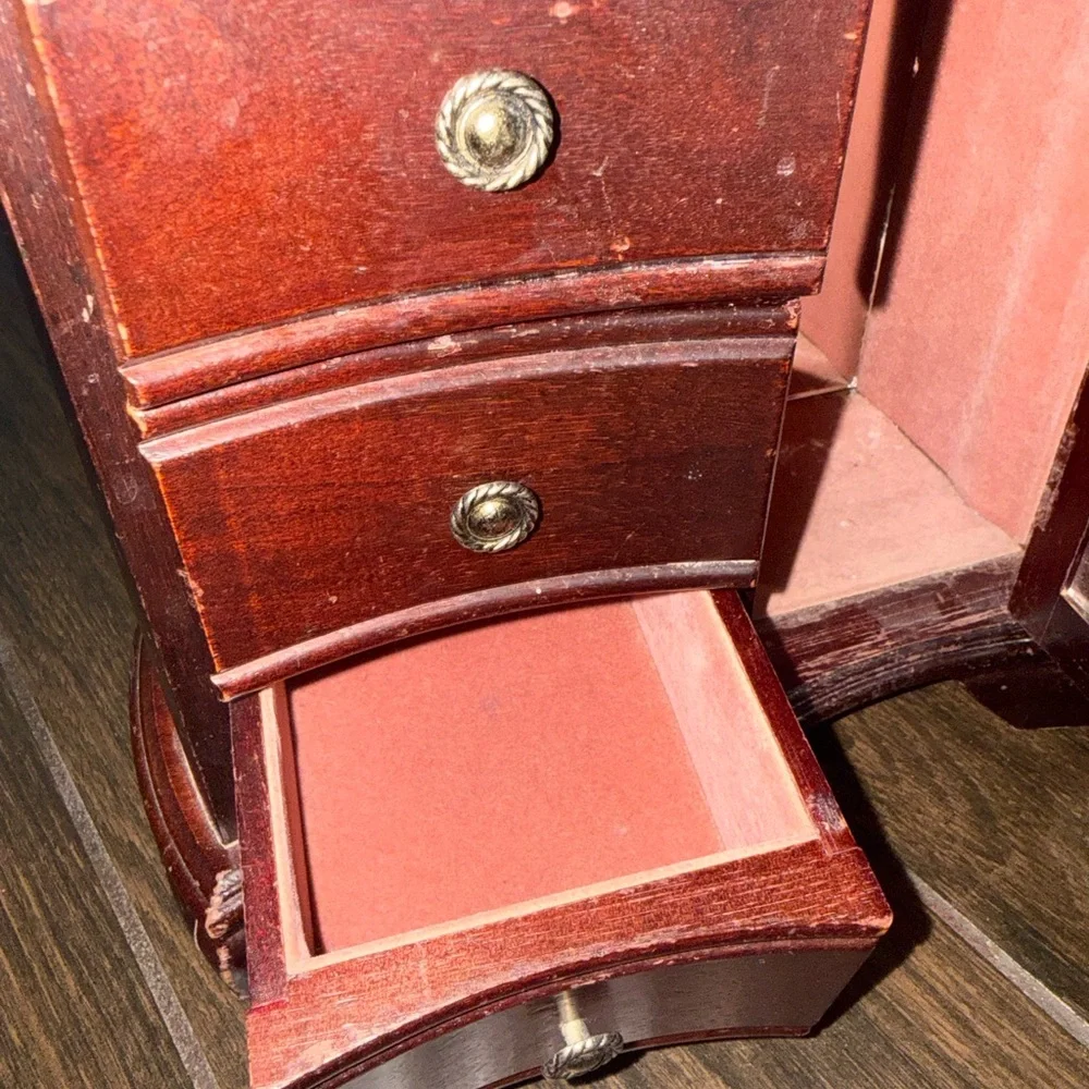 Elegant Brown Jewelry Armoire